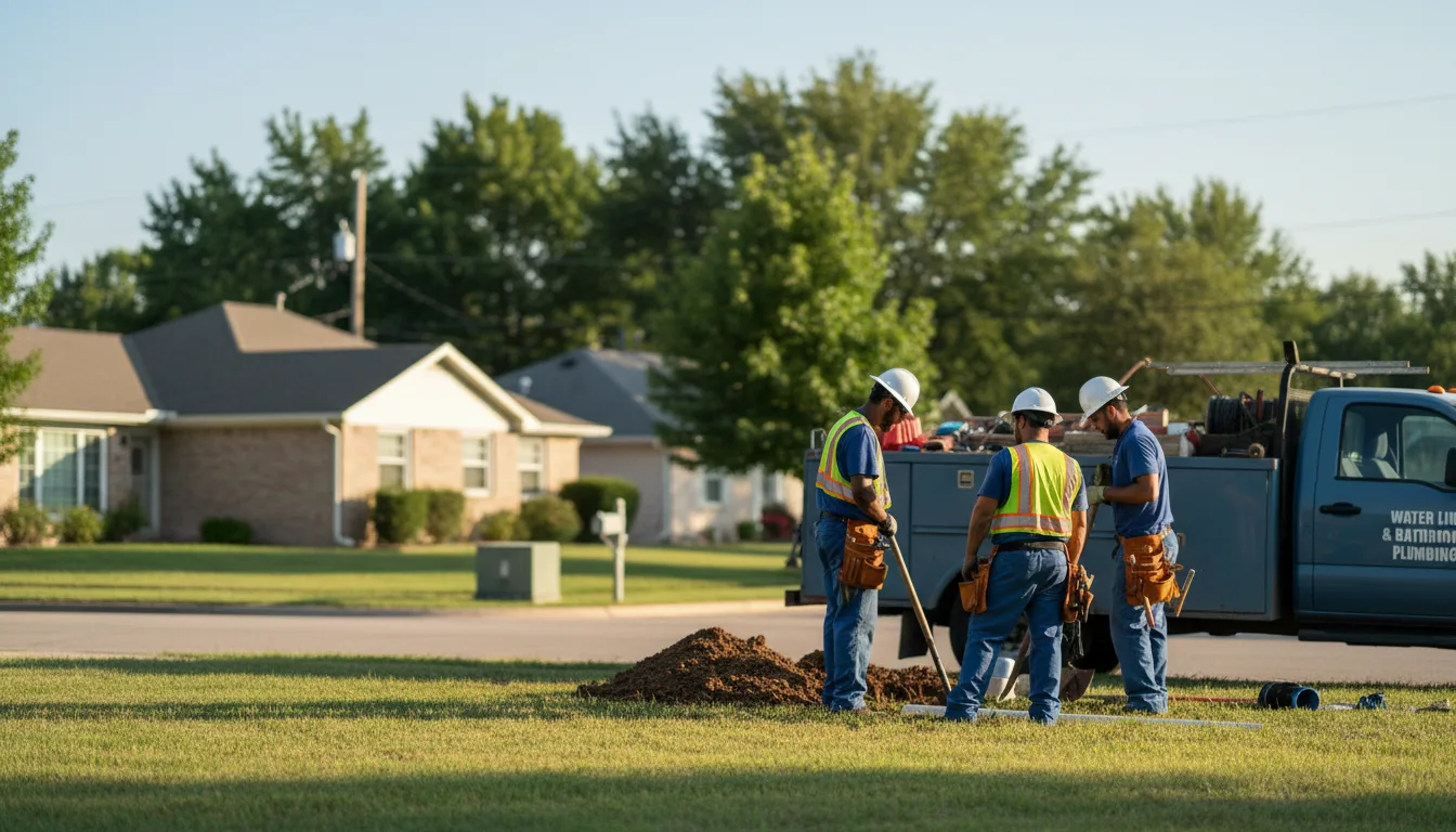 Residential water line and bathroom plumbing service in Greensburg, IN